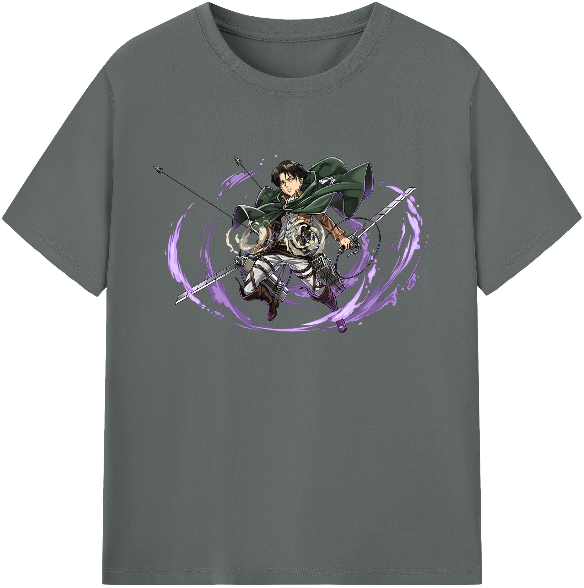 （画像用） 進撃の巨人 リヴァイ·アッカーマン Attack on Titan Levi Ackerman 綿100％ メンズ半袖Tシャツ｜肌触りやわらか＆通気性
